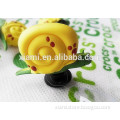 high quality bright yellow funny snail shape 3D soft pvc shoes charm